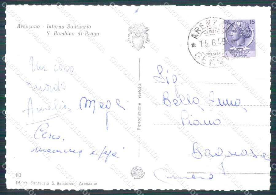 Genova Arenzano Santuario FG Foto cartolina KB5170 – retro