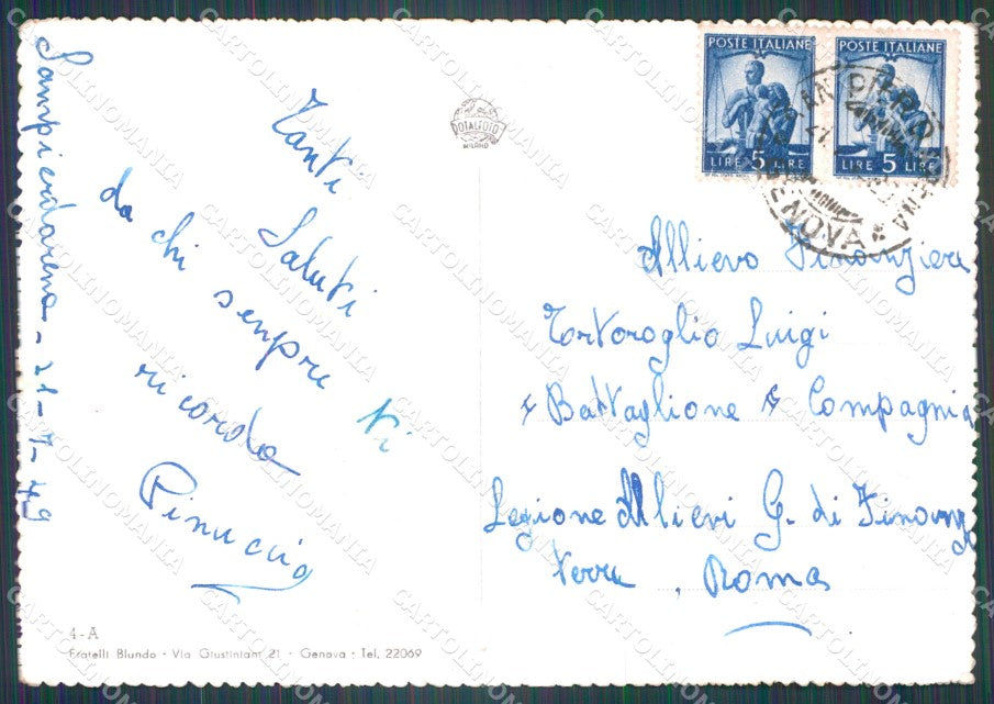 Genova Città PIEGA FG Foto cartolina KB5171 – retro