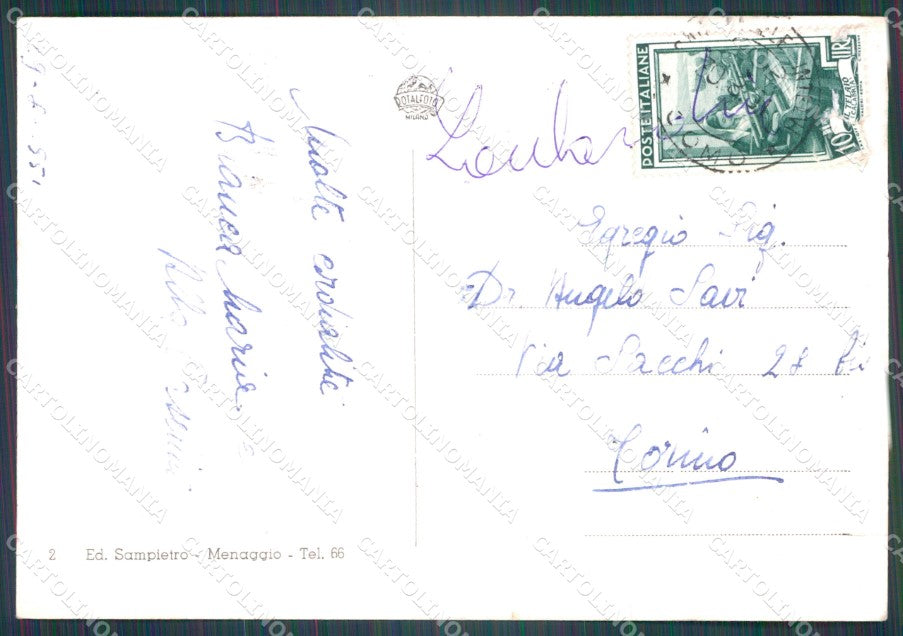 Como Tremezzo Lago di Como Villa Carlotta PIEGA FG Foto cartolina KB5179 – retro