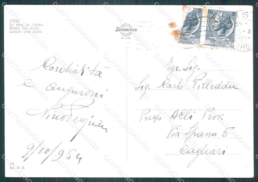Pisa Città Lung'Arno FG Foto cartolina KB5212 – retro