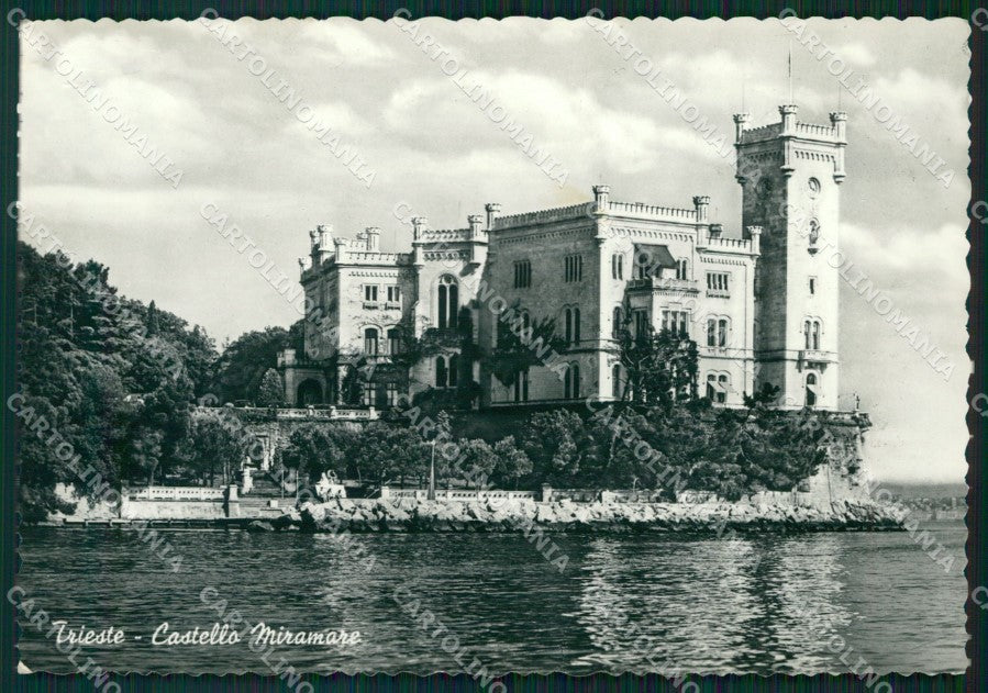 Trieste Città Castello Miramare ABRASA PIEGHINE FG Foto cartolina KB5224 – fronte