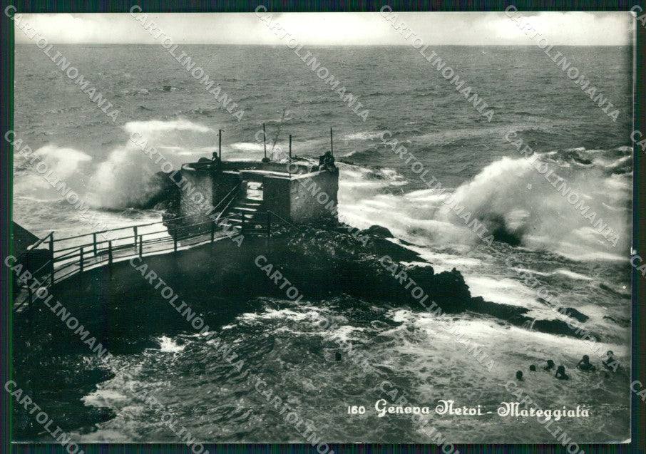 Genova Nervi Mareggiata FG Foto cartolina KB5265 – fronte