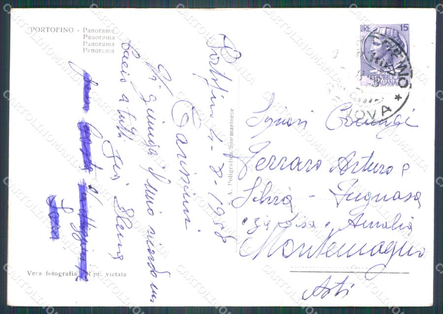 Genova Portofino Barche FG Foto cartolina KB5285 – retro