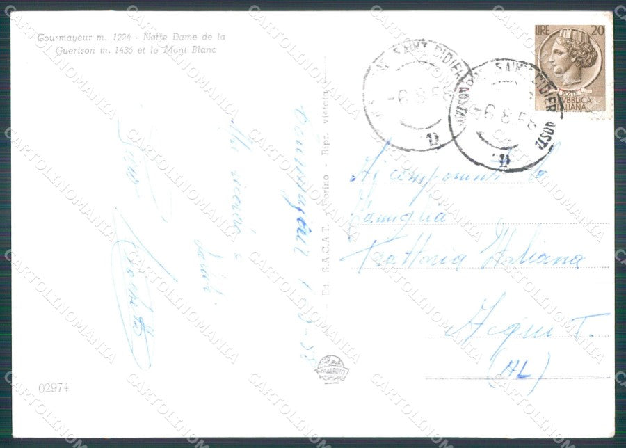 Aosta Notre Dame de la Guerison Monte Bianco FG Foto cartolina KB5304 – retro