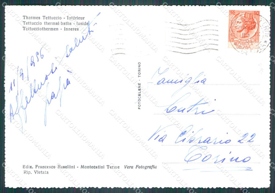 Pistoia Montecatini Terme Stabilimento Tettuccio FG Foto cartolina KB5327 – retro