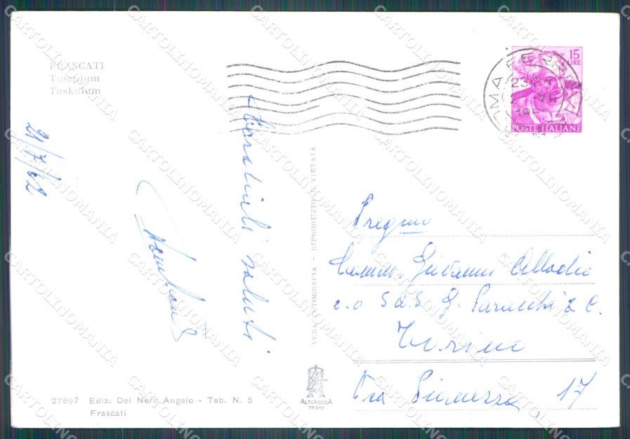 Roma Frascati Tuscolo PIEGHINA FG Foto cartolina KB5343 – retro
