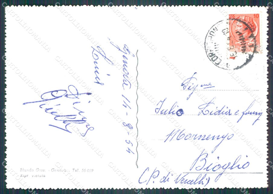 Genova Pegli Tempio di Flora FG Foto cartolina KB5348 – retro