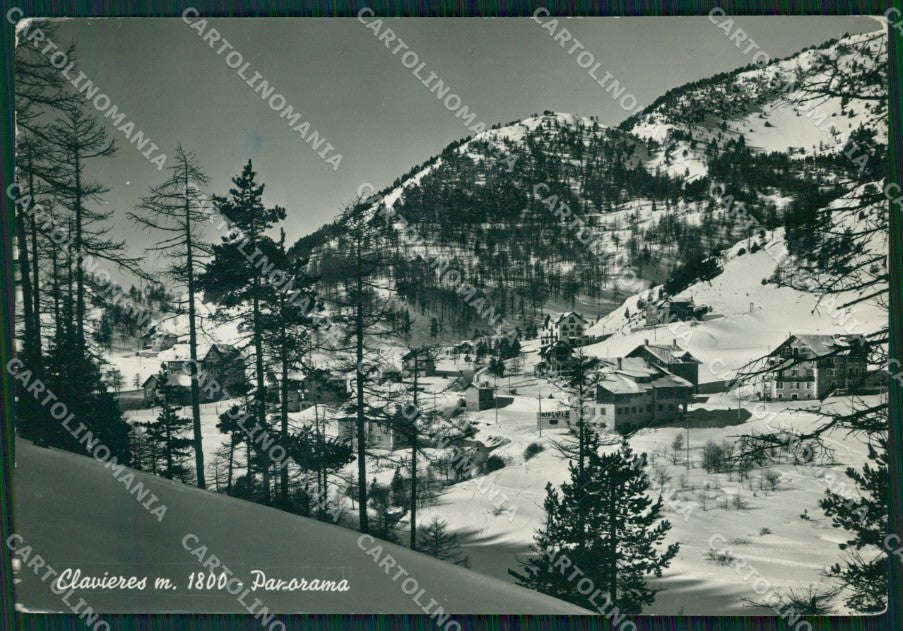 Torino Clavieres Nevicata PIEGA FG Foto cartolina KB5364 – fronte