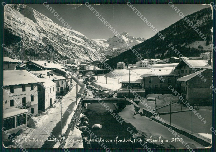 Aosta La Thuile Nevicata PIEGHE FG Foto cartolina KB5365 – fronte