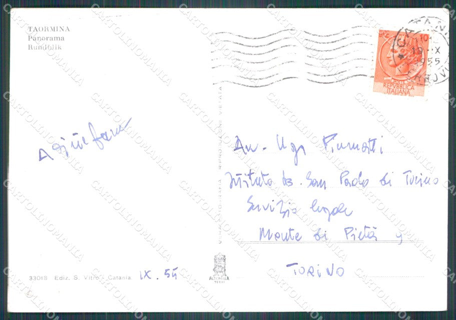 Messina Taormina PIEGA FG Foto cartolina KB5376 – retro