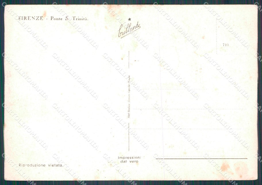 Firenze Città Ponte Santa Trinità ABRASA FG Foto cartolina KB5387 – retro