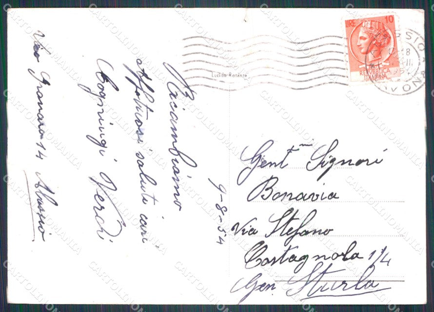 Savona Alassio PIEGHE STRAPPINO FG Foto cartolina KB5394 – retro