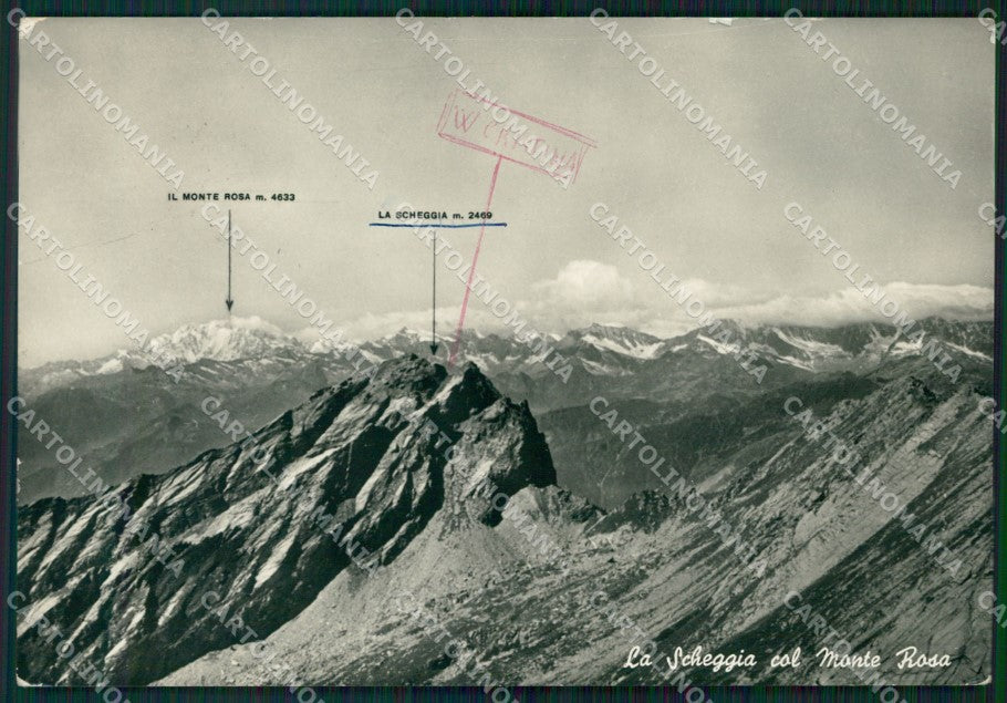 Novara Santa Maria Maggiore Monte Rosa Scheggia PIEGA FG Foto cartolina KB5424 – fronte