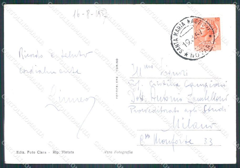 Novara Santa Maria Maggiore Monte Rosa Scheggia PIEGA FG Foto cartolina KB5424 – retro