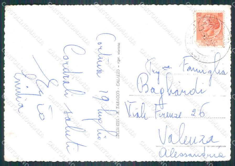 Belluno Cortina d'Ampezzo Monte Sorapis PIEGHINA FG Foto cartolina KB5429 – retro