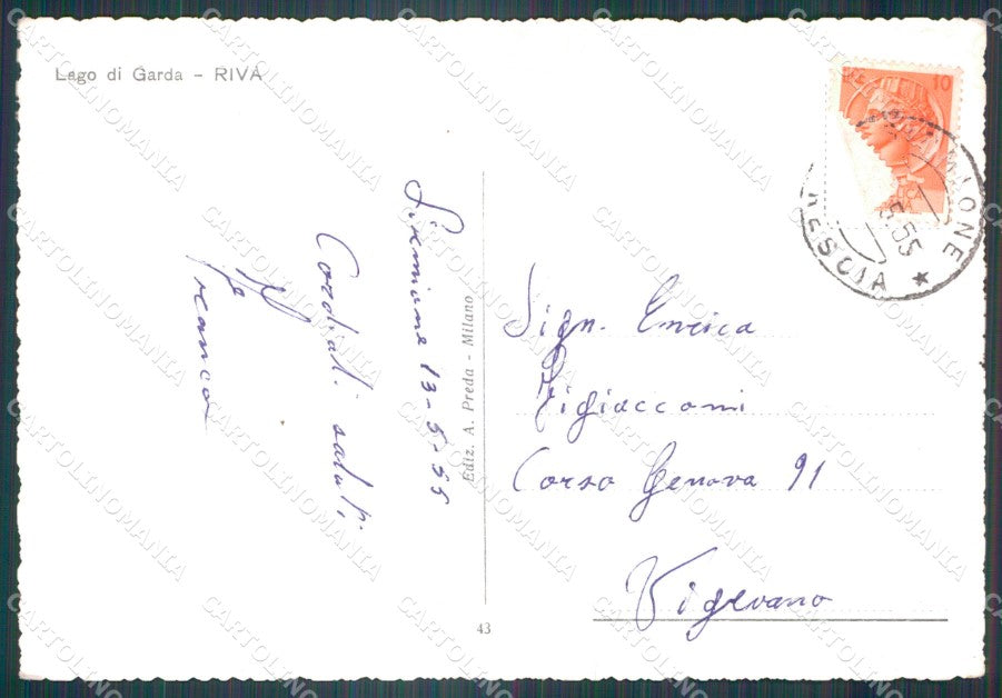 Trento Riva del Garda Lago di PIEGA FG Foto cartolina KB5453 – retro