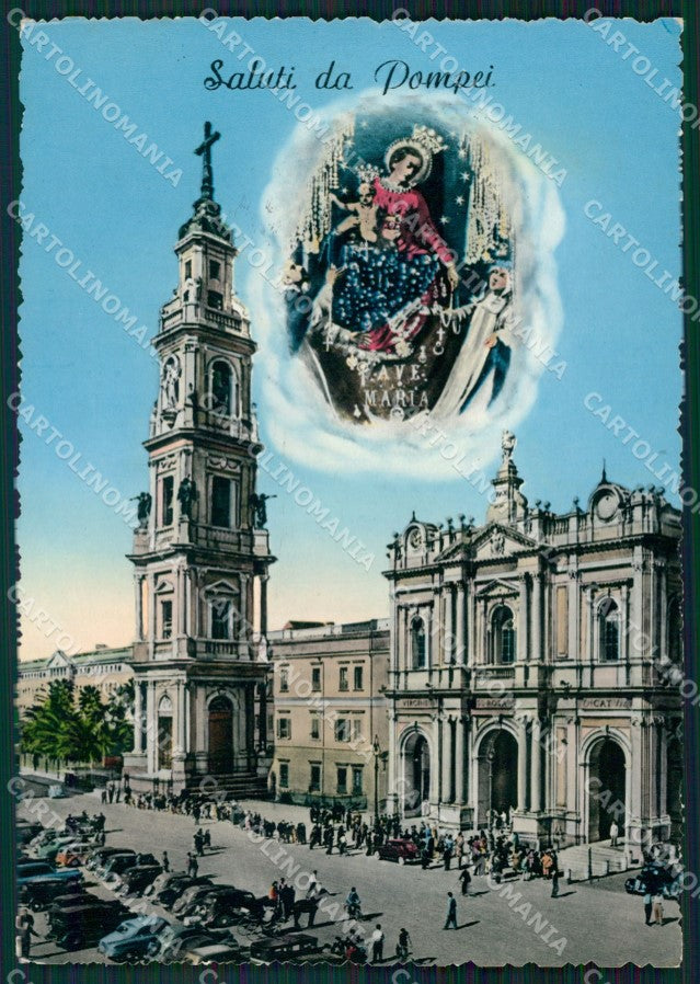 Napoli Pompei Saluti da Auto FG Foto cartolina KB5455 – fronte