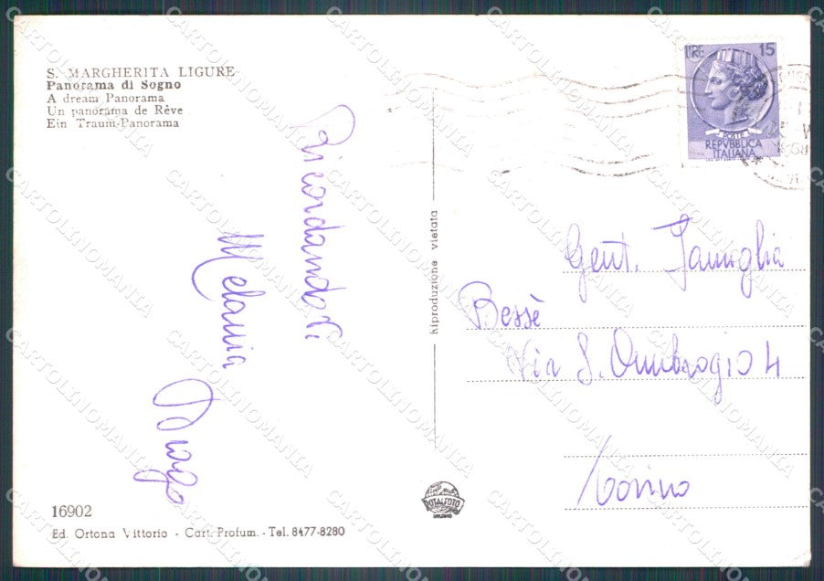 Genova Santa Margherita Ligure STRAPPINO FG Foto cartolina KB5458 – retro