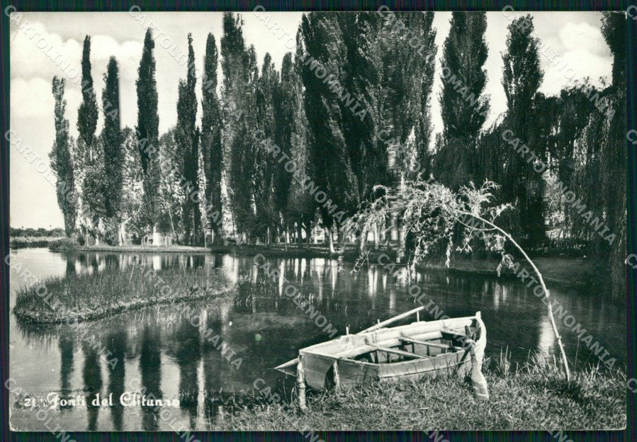 Perugia Fonti di Clitunno Barca Carducci PIEGHINA FG Foto cartolina KB5522 – fronte