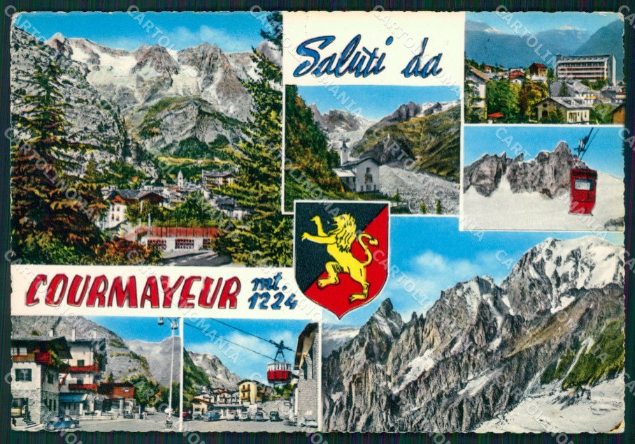 Aosta Courmayeur Saluti da FG Foto cartolina KB5523 – fronte