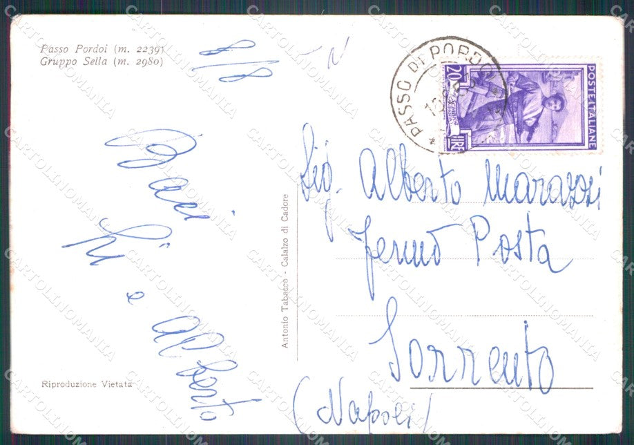 Trento Passo Pordoi PIEGHINA FG Foto cartolina KB5528 – retro
