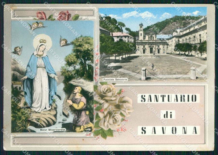 Savona Città Santuario PIEGHINE FG Foto cartolina KB5529 – fronte