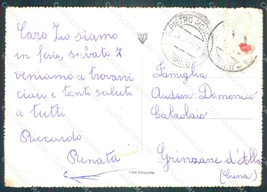Torino Moncalieri Castelvecchio PIEGHINE COLLA FG Foto cartolina KB5530 – retro