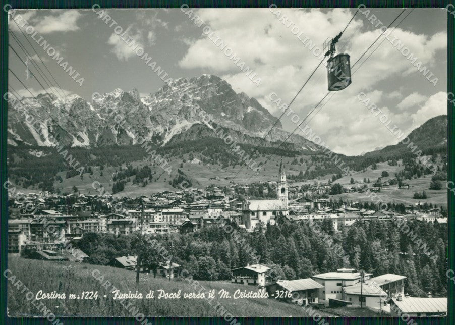 Belluno Cortina d'Ampezzo Funivia FG Foto cartolina KB5538 – fronte