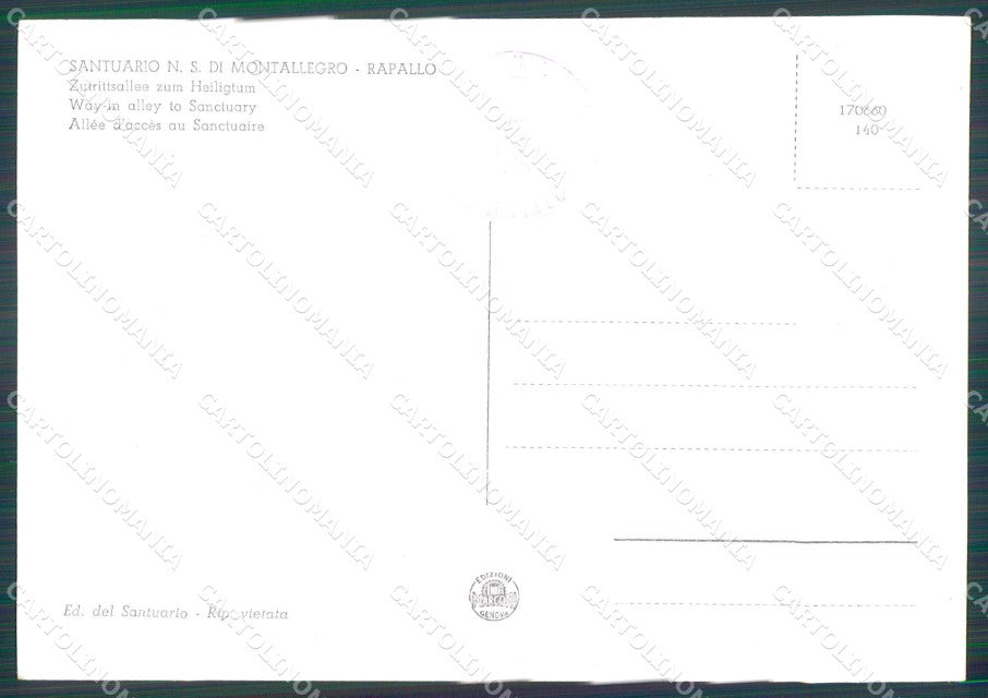 Genova Rapallo Santuario FG Foto cartolina KB5550 – retro