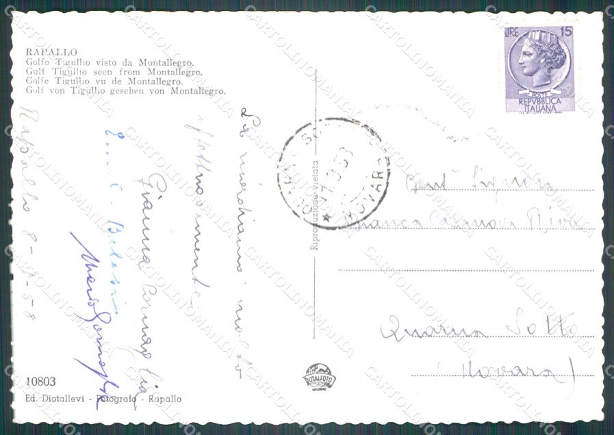 Genova Rapallo Golfo Tigullio PIEGA FG Foto cartolina KB5562 – retro