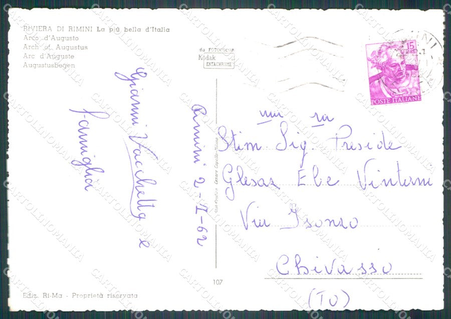 Rimini Città FG Foto cartolina KB5577 – retro
