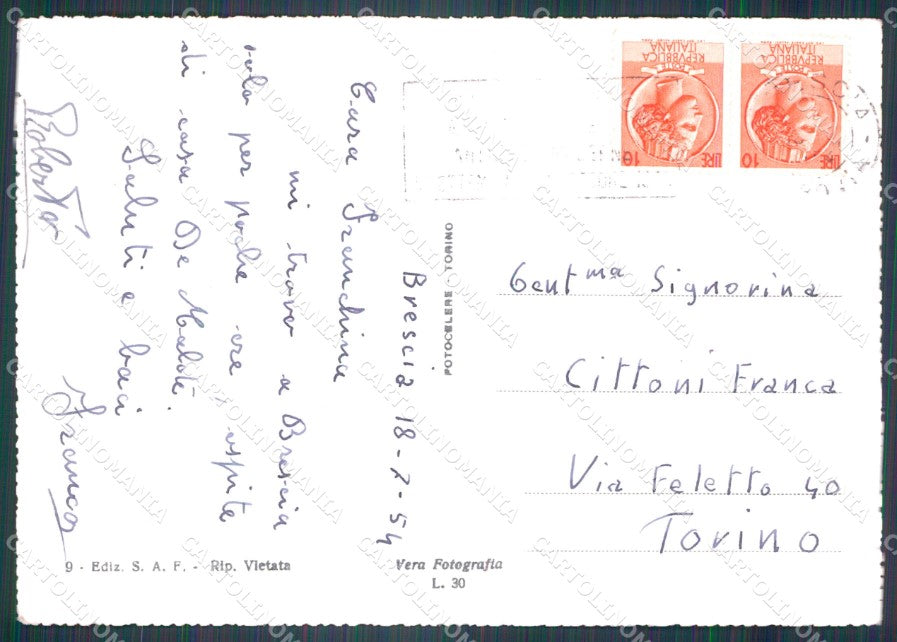 Brescia Città FG Foto cartolina KB5609 – retro