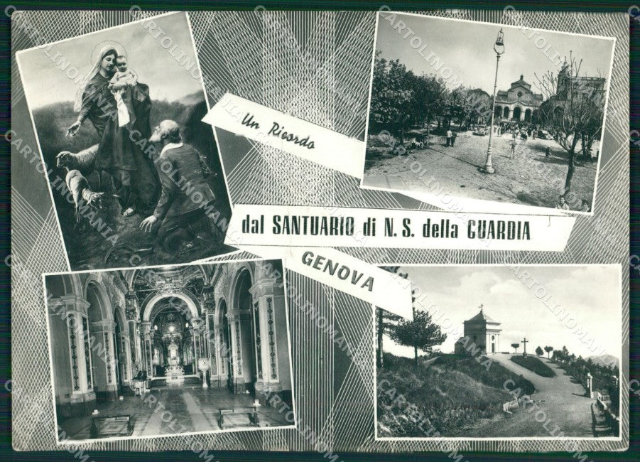 Genova Santuario Guardia PIEGATA FG Foto cartolina KB5614 – fronte