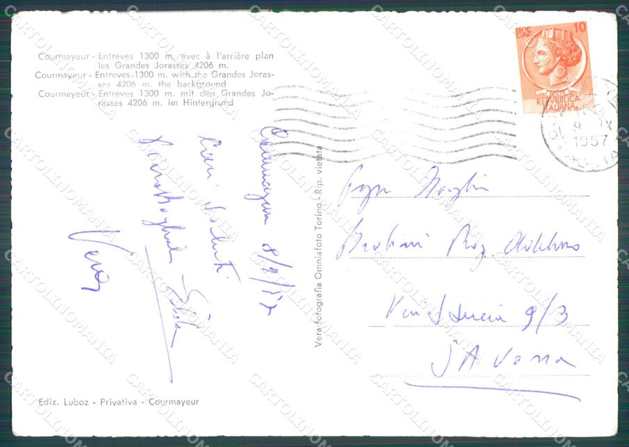 Aosta Courmayeur Entreves FG Foto cartolina KB5618 – retro
