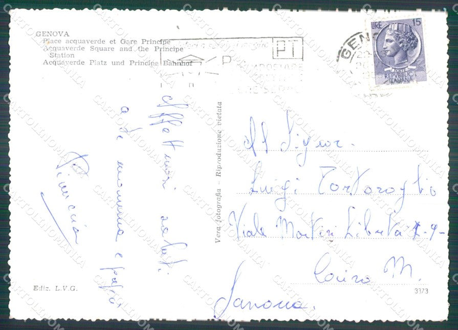 Genova Città FG Foto cartolina KB5619 – retro