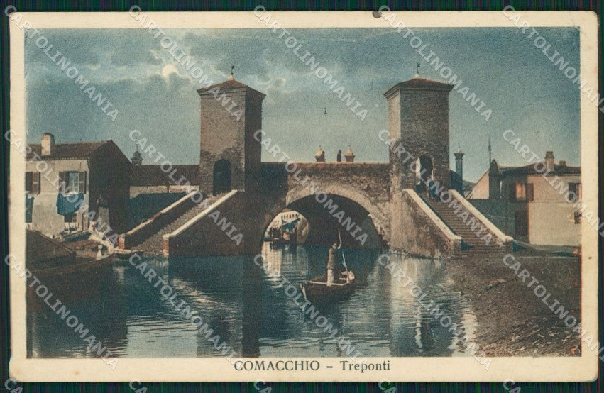 Ferrara Comacchio Treponti Chiaro di Luna PIEGHINA cartolina KF0026 – fronte