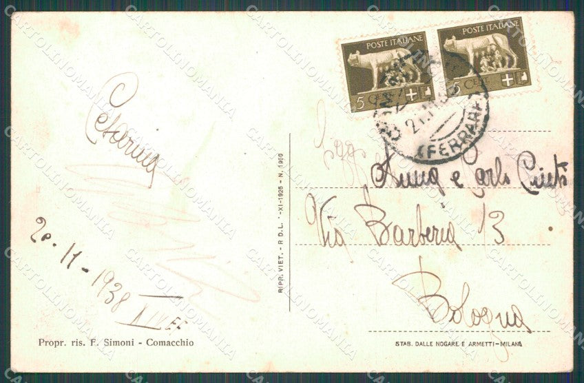 Ferrara Comacchio cartolina KF0029 – retro
