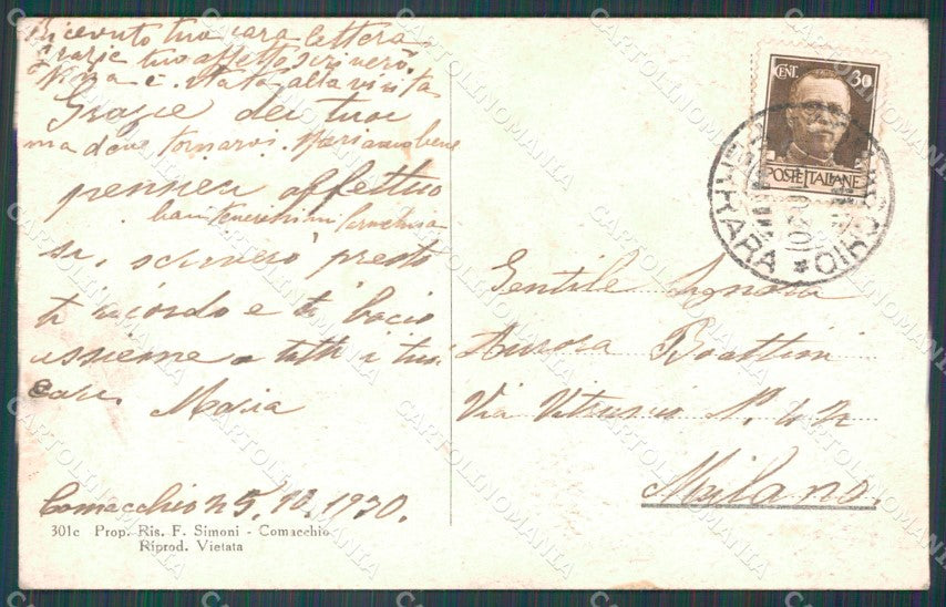 Ferrara Comacchio cartolina KF0034 – retro