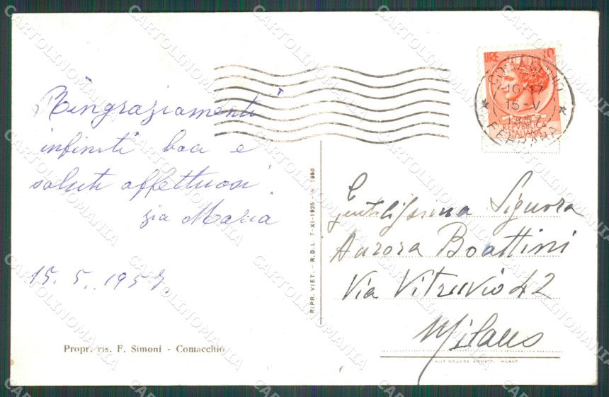 Ferrara Comacchio Borgo Treponti cartolina KF0074 – retro