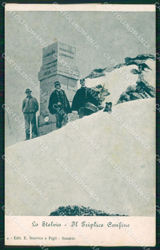 Sondrio Stelvio Nevicata GdF Guardia di Finanza Militari cartolina KF0112 – fronte