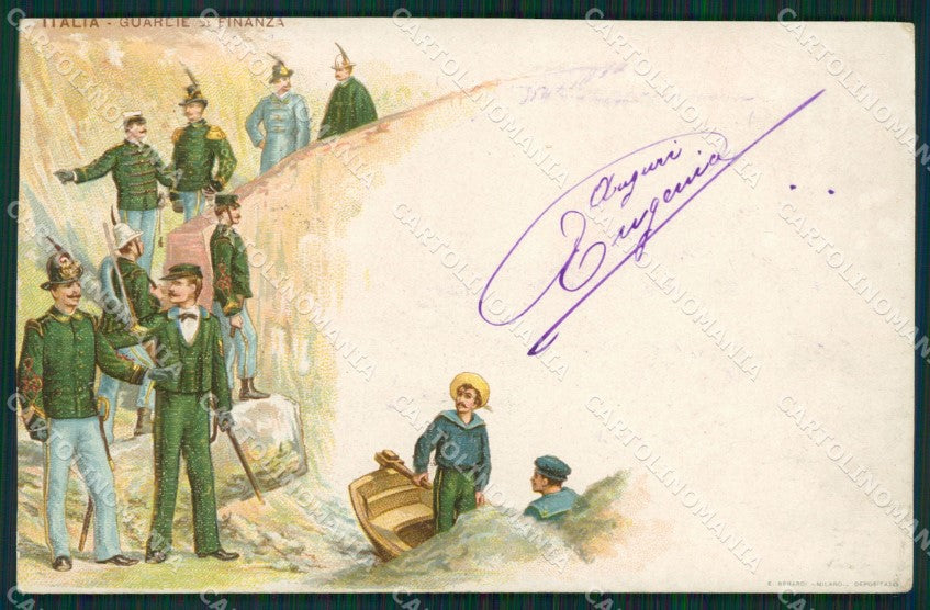 GdF Guardia di Finanza Militari SCOLLATA cartolina KF0133 – fronte