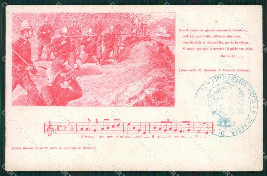 GdF Guardia di Finanza Militari Ballarini Spartito Musicale cartolina KF0161 – fronte