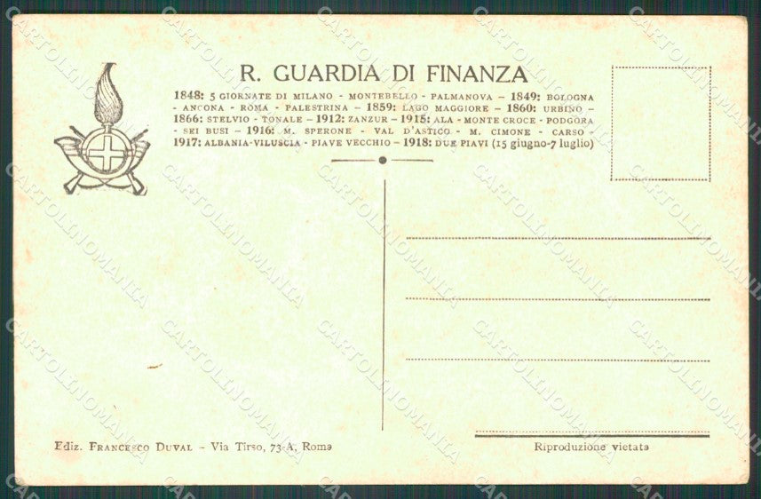 Roma Città GdF Guardia di Finanza Militari MACCHIE cartolina KF0203 – retro