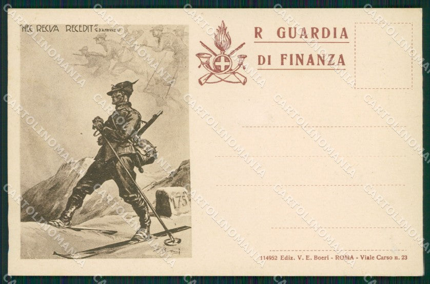 GdF Guardia di Finanza Militari Sci D'Annunzio ABRASA cartolina KF0215 – fronte