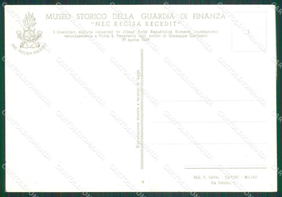 GdF Guardia di Finanza Militari Garibaldi FG cartolina KF0227 – retro