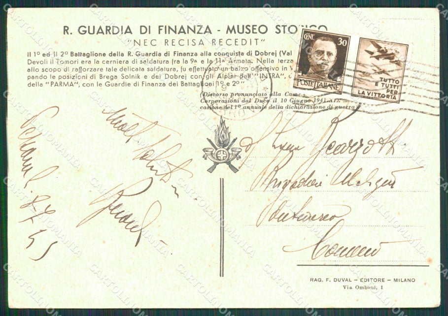 Albania Dobrej Alpini Intra GdF Guardia di Finanza PIEGA FG cartolina KF0246 – retro