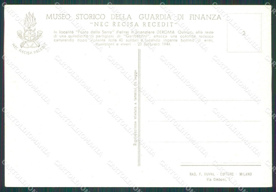 Feltre Ponte della Serra GdF Guardia di Finanza Autocarro FG cartolina KF0249 – retro
