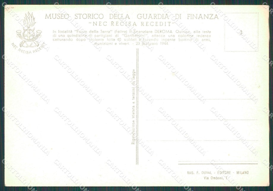 Feltre Ponte della Serra GdF Guardia di Finanza Autocarro FG cartolina KF0251 – retro