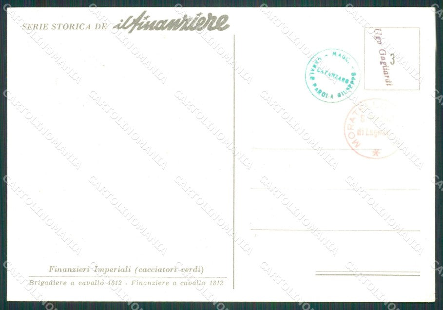 GdF Guardia di Finanza Militari Serie Storica Il Finanziere FG cartolina KF0261 – retro