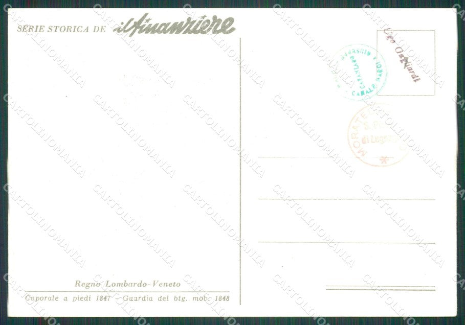 GdF Guardia di Finanza Militari Serie Storica Il Finanziere FG cartolina KF0265 – retro